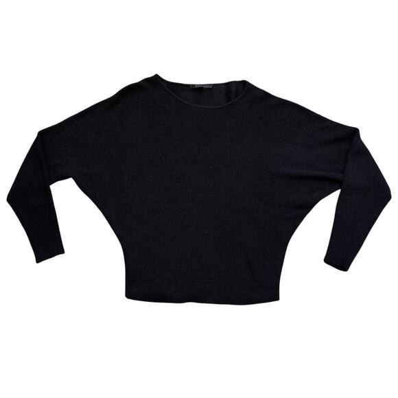 Cyrus Black Dolman Long Sleeve Stretch Knit Boxy Pullover Sweater Women’s XS - Picture 1 of 5